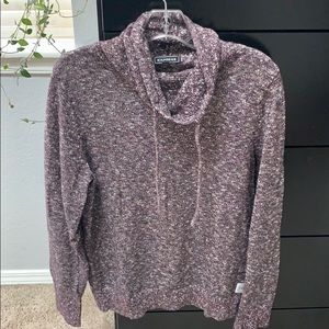 Crew neck sweater with turtle neck